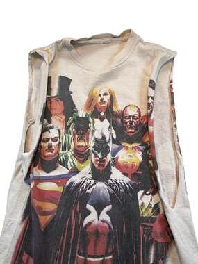 Vintage Alex Ross Justice League All Over Print AOP Muscle T-Shirt